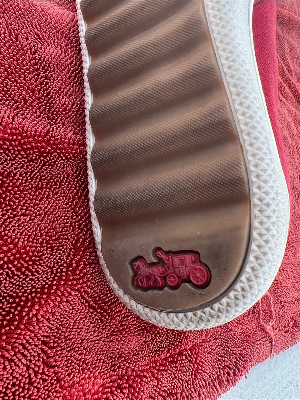 Coach Rexy Limited Edition Red Canvas Slip On Shoes Size 8.5 Men’s